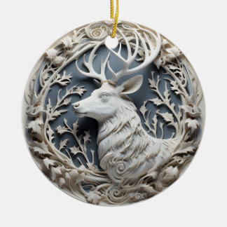 3D Effekt Ren Djur Ornament | Anpassat Namn