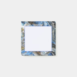 3D-effektens blått Guld-Abstrakt, Personlig 3x3 Post-it Block