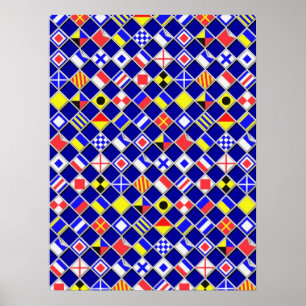 3D-effektkontrollerade Nautiska Flagga, Motif Poster