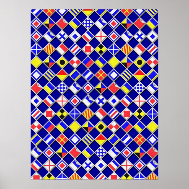 3D-effektkontrollerade Nautiska Flagga, Motif Poster (Framsidan)