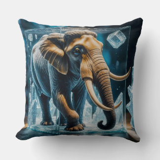 3D Elefant, fryst, fryst, i fryst iskub Kudde