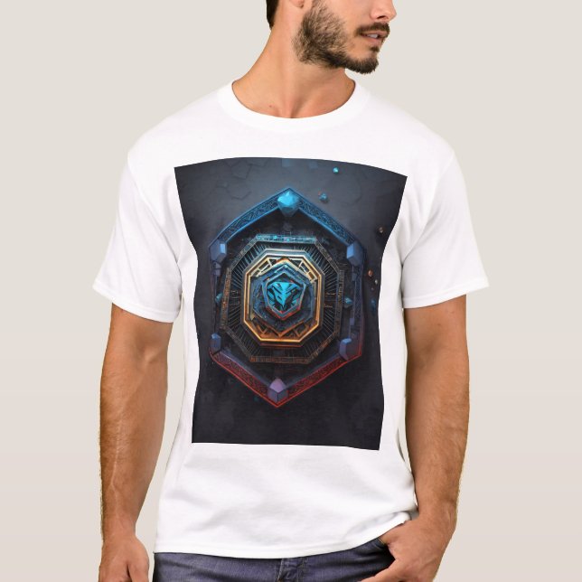3D Estilo Azteca T-Shirts - djärv, konstnärlig och (Framsida)