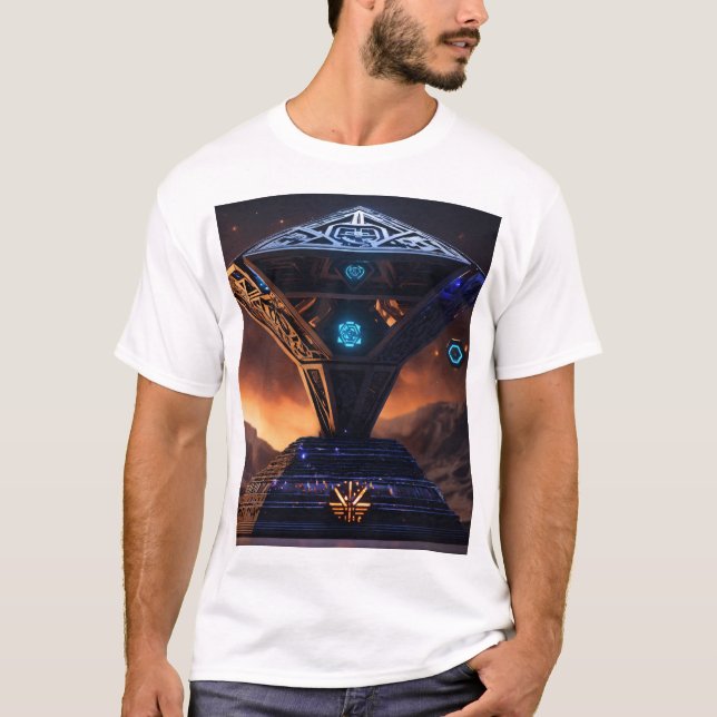 3D Estilo Azteca T-Shirts - djärv, konstnärlig och (Framsida)