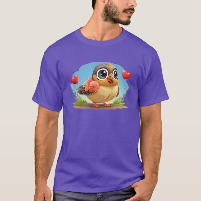 3D-fågeltecknad T Shirt (Framsida)