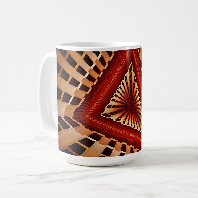 3D-fantasinätverk Modern fraktal grafisk design Kaffemugg (Framsida vänster)