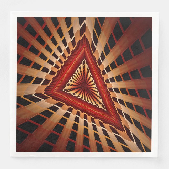 3D-fantasinätverk Modern fraktal grafisk design Pappersservett (Framsida)