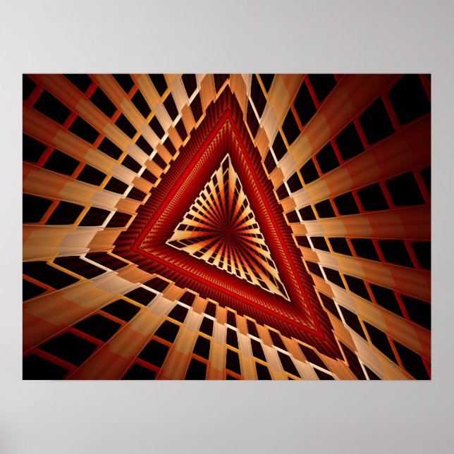 3D-fantasinätverk Modern Fraktal Grafisk Design Poster (Framsidan)