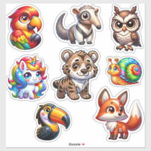 3D Fantasy Animal Sticker Extravaganza Klistermärken
