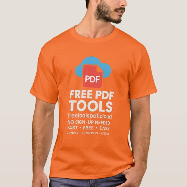 🔥 3D Fantasy-logotyp – FreetoolsPDF.Cloud T Shirt (Framsida)