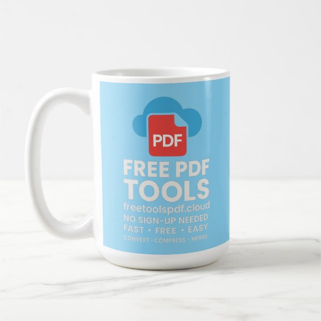 🔥 3D Fantasylogotyp – FreetoolsPDF.Cloud Kaffemugg (Vänster)