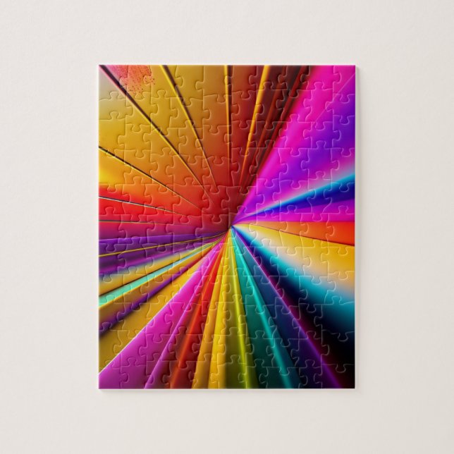3D Färger Strålar Abstrakt Geometrisk Pussel (Vertikal)