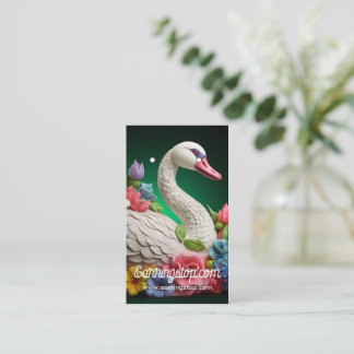 3D Färgkort för Svan Mönster Visitkort