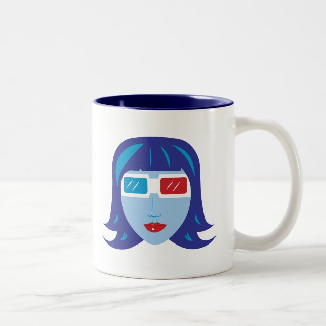 3D-flicka Två-Tonad Mugg (Höger)