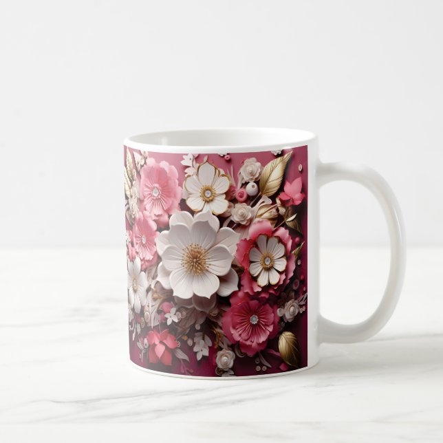 3D Floral Mug Kaffemugg (Höger)