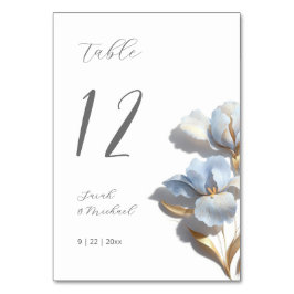 3D  Flower Blue Lily Wedding Bordsnummer