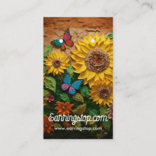 3D Flowers & Butterfly Mönster Earring Cards Visitkort