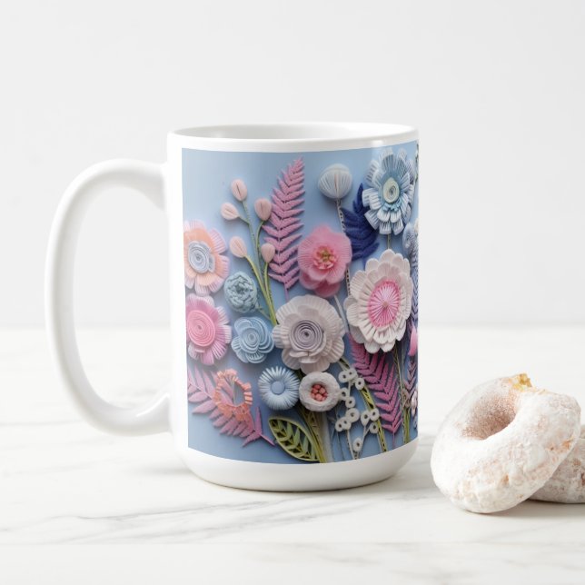 3D Flowers Kaffemugg (Med munk)