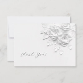 3D Flowers Paper Cut Roses Thank You Card Tack Kort