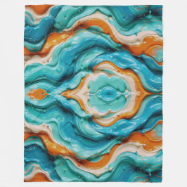 3D Flytande Virvel Abstrakt Glas - Modern Psykedel Fleecefilt