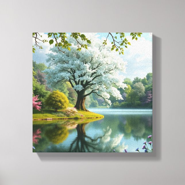 3D Forest Textured Wall Art Landscape Träd Canvastryck (Framsida)