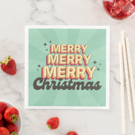 3d-formeltext för återcirkulation i god jul pappersservett