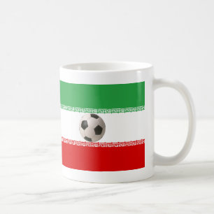 3D-fotboll med iransk flagga Kaffemugg