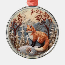 3D Fox Woodland Chirstmas Animal Julgransprydnad Metall
