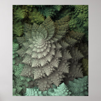 3D Fractal Broccoli Poster