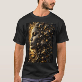 3D Fragmenterad Ansiktskub Svart T-Shirt