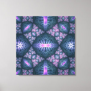 3D fraktal konst abstrakt mönster blå lila rosa Canvastryck