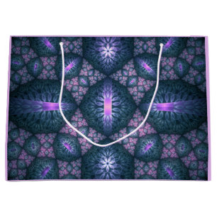 3D fraktal konst mönster turkos lila rosa