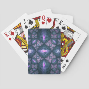 3D fraktal konst mönster turkos lila rosa Casinokort