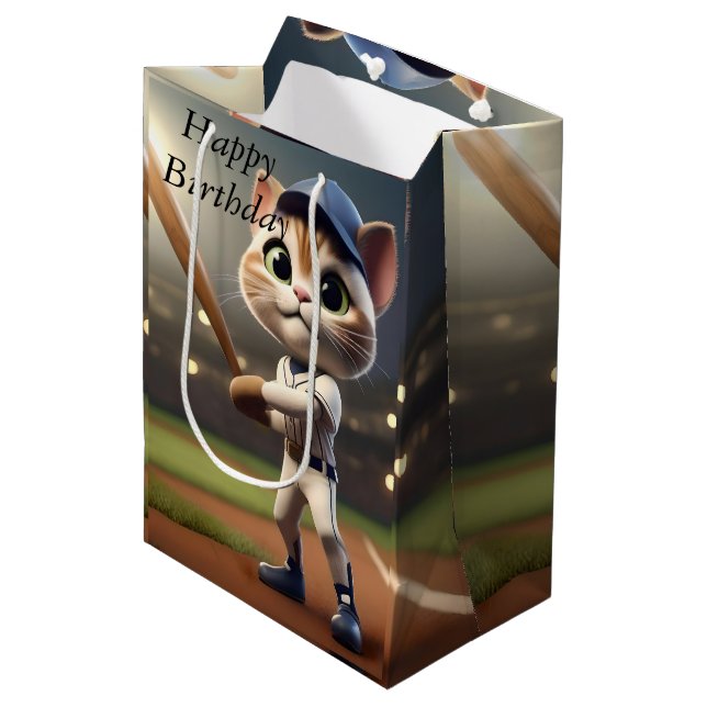 3D Funny Baseball Cat (Framsidan Vinklad)
