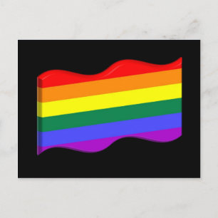 3D Gay pride Flagga Vykort
