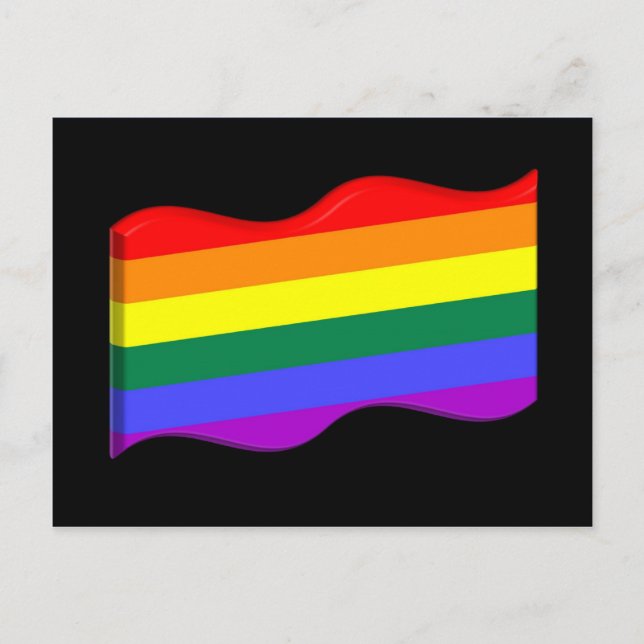 3D Gay pride Flagga Vykort (Framsida)