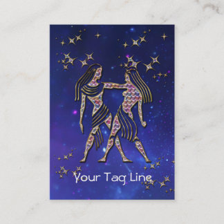 3D Gemini - Zodiac-tecken - Astrologiskt tecken Visitkort