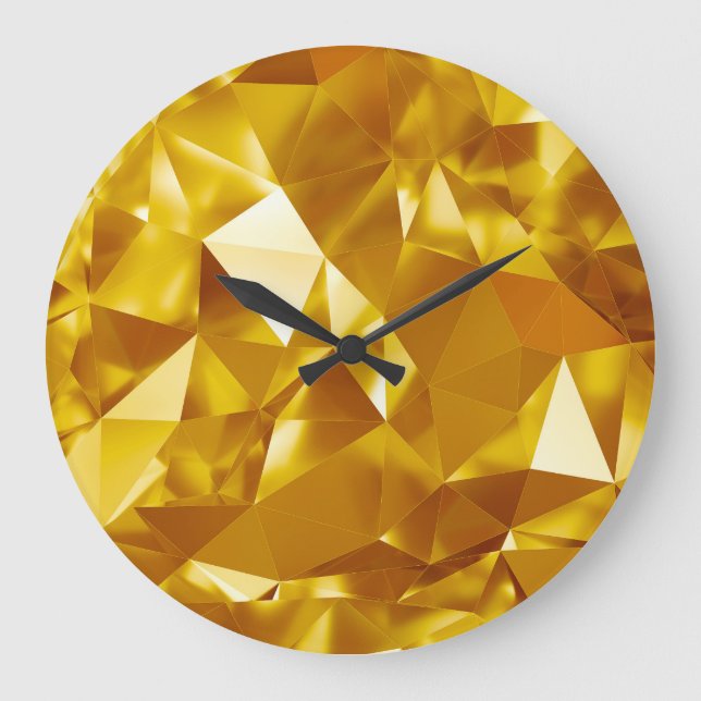 3D-geometri: Metallisk bakgrundsdesign Stor Klocka (Framsida)