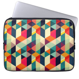 3D Geometric Mönster RETRO Mid Century Vibrant Laptop Fodral