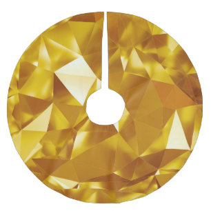 3D Geometrisk: Metallisk Bakgrundsdesign Julgransmatta Borstad Polyester