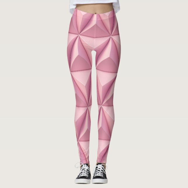 3D-geometriska trianglar: minimal bakgrund. Leggings (Framsida)