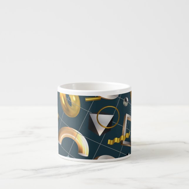3D Geometriskt Mönster Espressomugg (Framsidan)