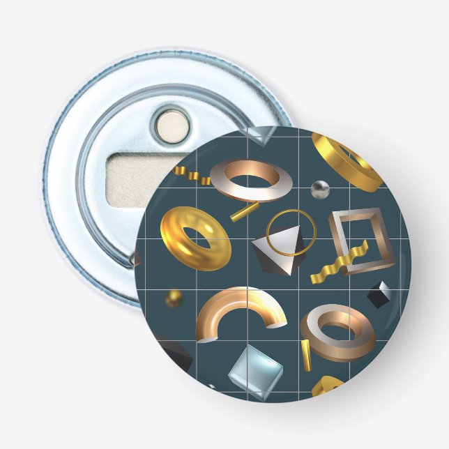 3D Geometriskt Mönster Flasköppnare (Framsidan)