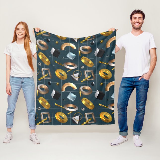 3D Geometriskt Mönster Fleecefilt (På plats)