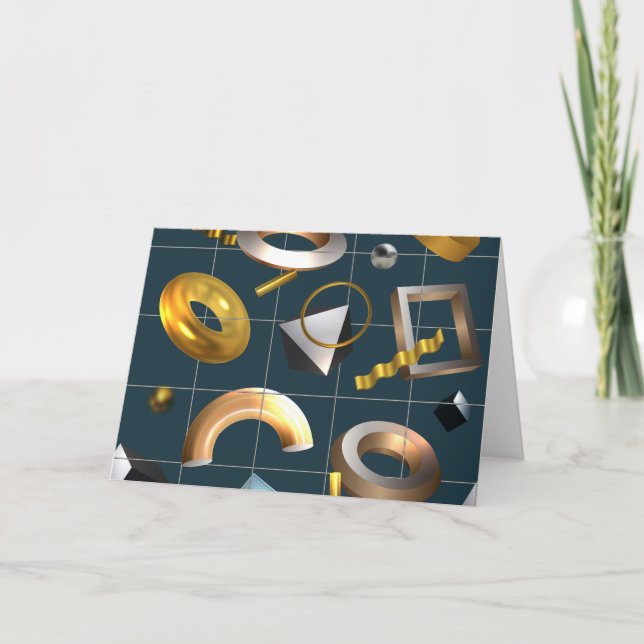 3D Geometriskt Mönster Tack Kort (Framsida)