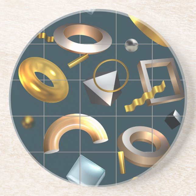 3D Geometriskt Mönster Underlägg (Framsidan)
