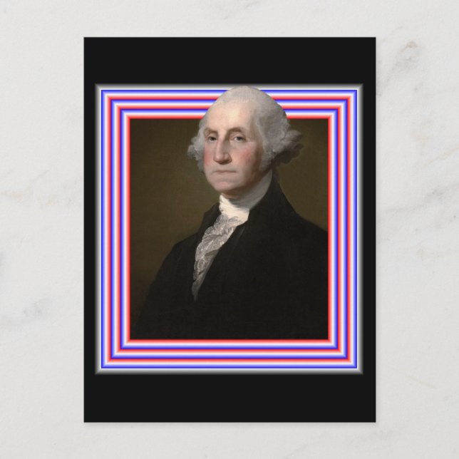 3D GEORGE WASHINGTON POSTCARD VYKORT (Framsida)