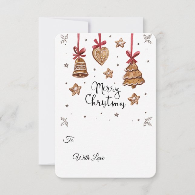 3D Gingerbråkaka PNG Set – Jul Clipart Inbjudningar (Framsida)