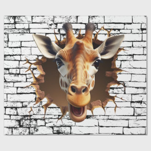 3D Giraffe Wall Break Art - realistiska Safari Presentpapper