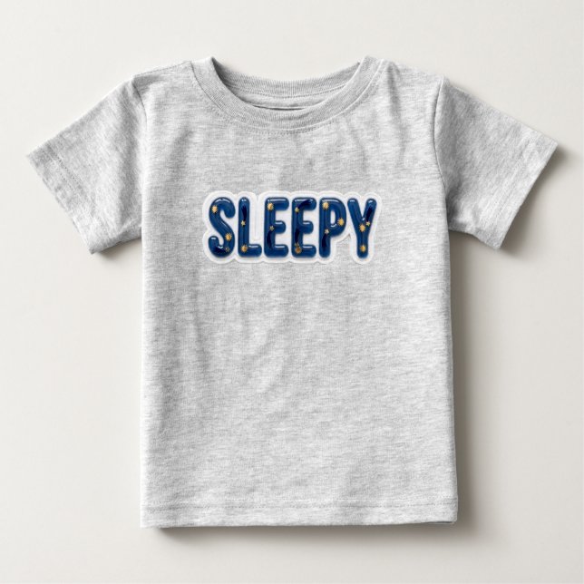 3D Glänsande Gelé Sömnig Celestial Baby t-shirt (Framsida)