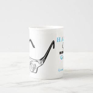 3D-glasögon 90:e födelsedag personlig mugg Benporslin Mugg
